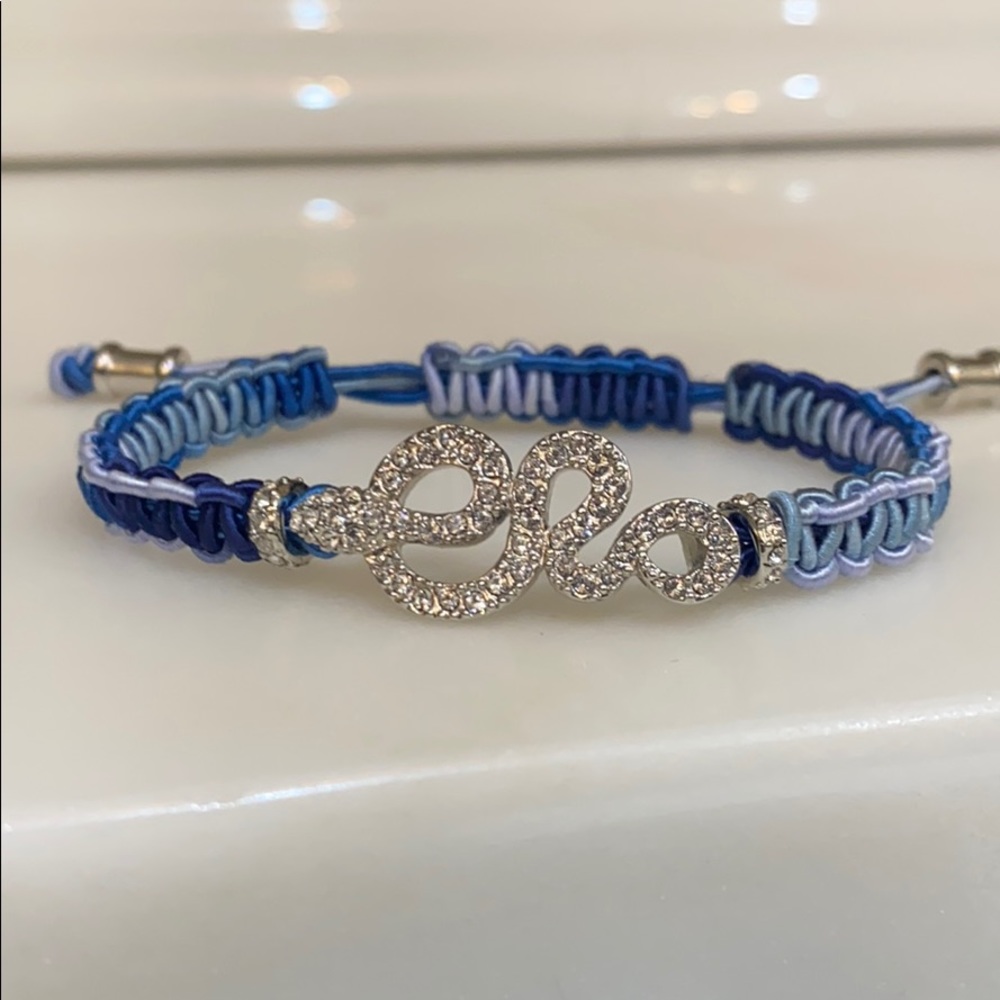 Macrame and crystal bracelet